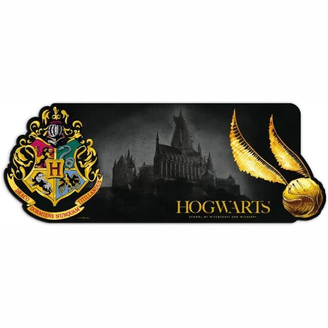 Harry Potter Hogwarts Maxi Bureaumat - XXL Muismat - Zwart - Met Zweinstein Wapen - Desk Pad & Bureau Accessoires