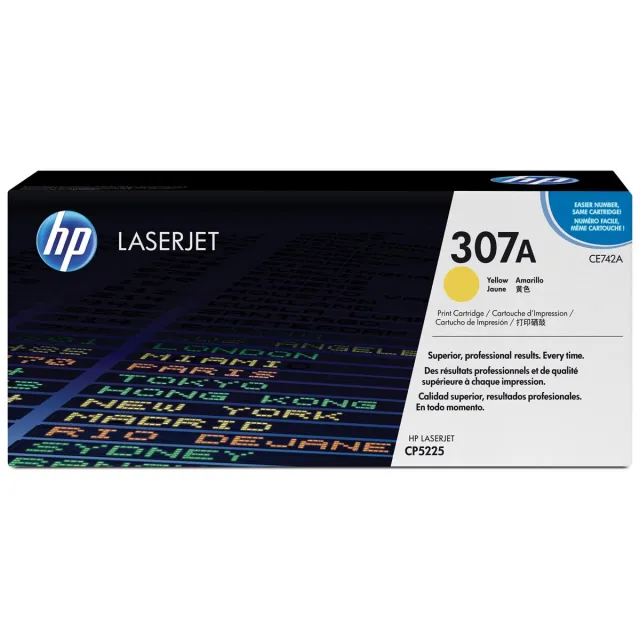 Hp toner 307A, 7 300 pagina's, OEM CE742A, geel