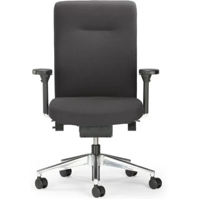 Rovo Bureaustoel 4015 XP2 - Airplus rugsteun - Stof zwart - Zachte wielen - Aluminium frame