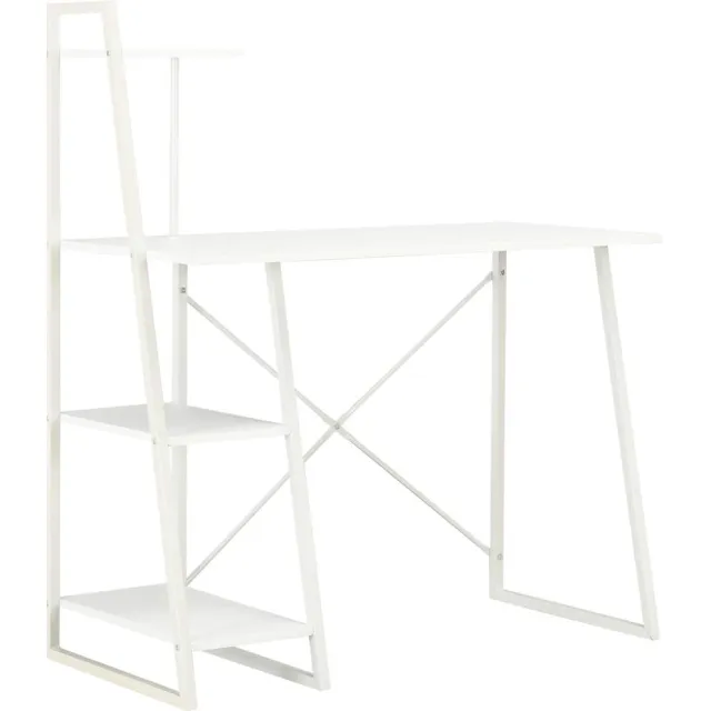 vidaXL Bureau met schappen 102x50x117 cm wit, foto 2