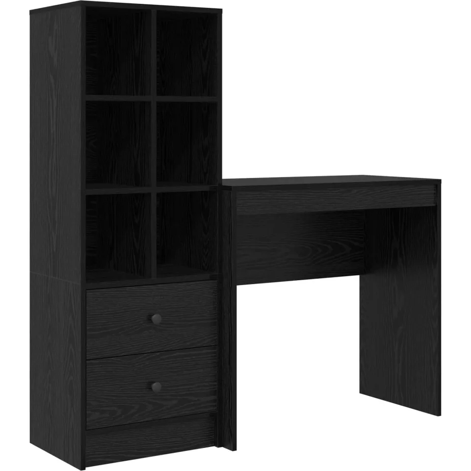 vidaXL Bureau Zwart Eiken 125,5 x 40 x 127 cm 2 st