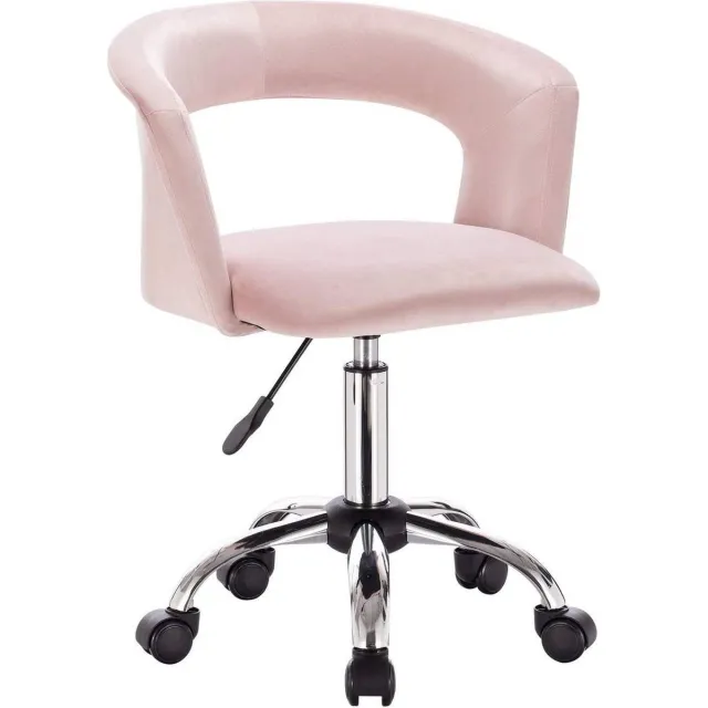 Bolt Edge Bureaustoel - Roze Velvet - Ergonomisch - Op Wielen - Verstelbaar