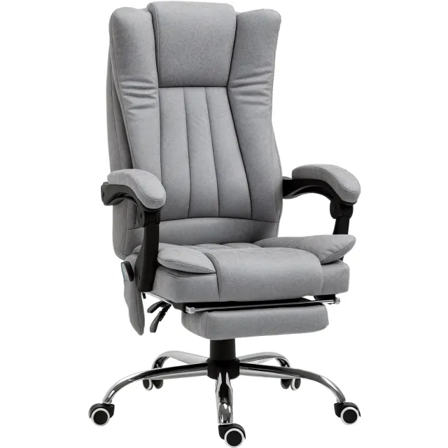 Vinsetto Bürostuhl-Mikrofaser, Stahl-62L x 67B x 113-120H cm-Grau