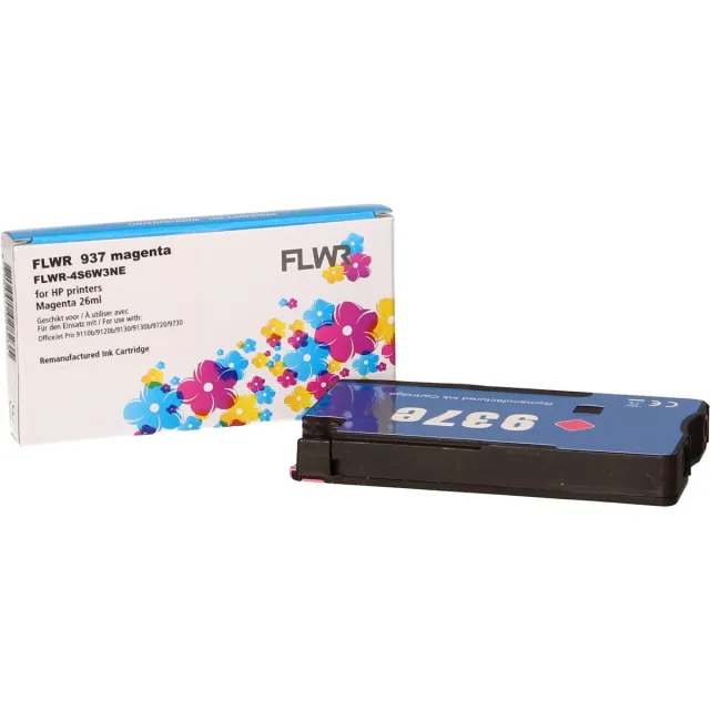 FLWR HP 937e - Magenta XL - voor Officejet pro 9130 - 9130 - 9720 - 9730