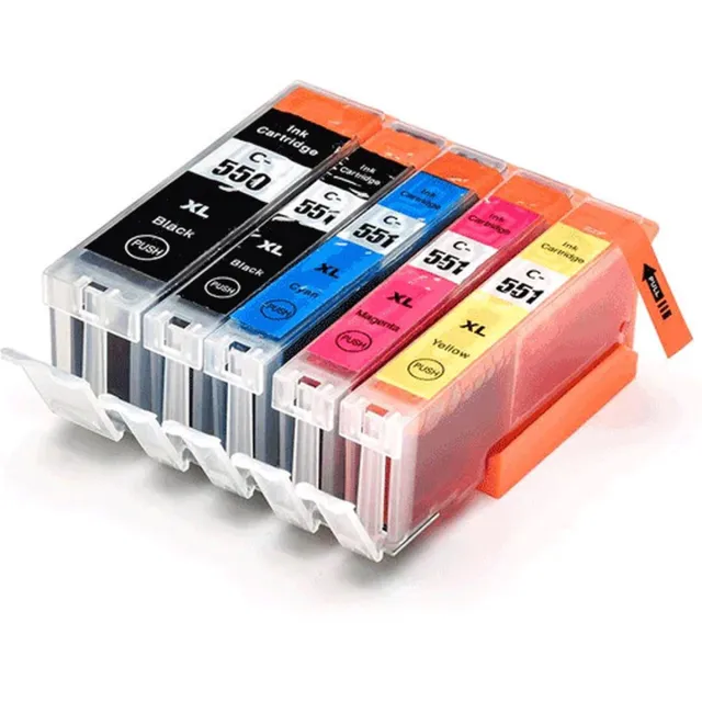 Ipexnl inkt cartridges geschikt Canon PGI-550XL / CLI-551XL, 550xl / 551xl inktcartridges multipack van 5 stuks voor Pixma IP7250, IP8750, IX6850, MG5450, MG5550, MG5600, MG5650, MG5655, MG6350, MG6450, MG6600, MG6650, MG7150, MG7550, MX720, MX925 Multi pack