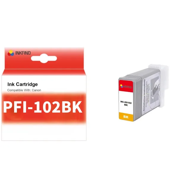 INKFIND PFI-102 Zwart Inktcartridge compatibel met Canon PFI-102 - 1-pack Zwart*1