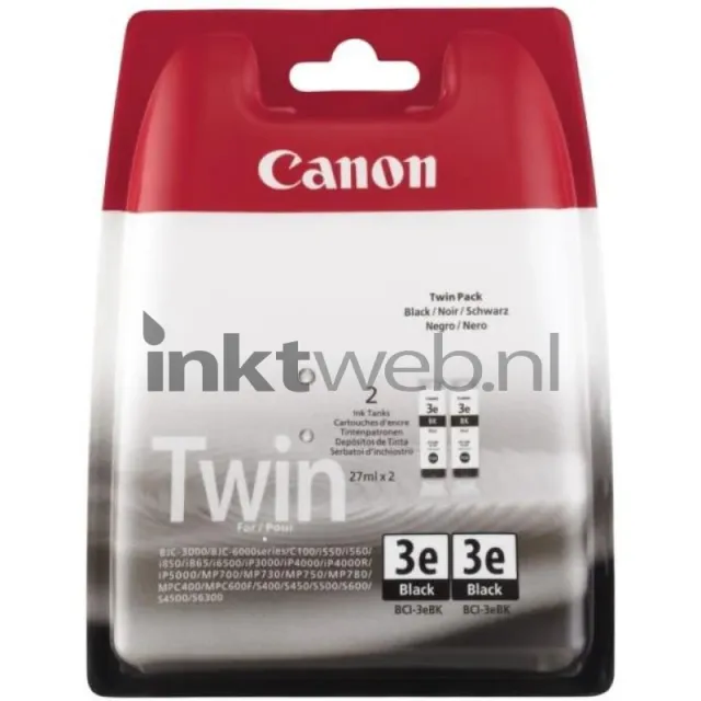 Canon BCI-3eBK twinpack zwart (Origineel)