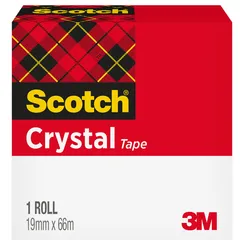 Scotch Plakband Scotch Crystal 600 19mmx66m transparant geel