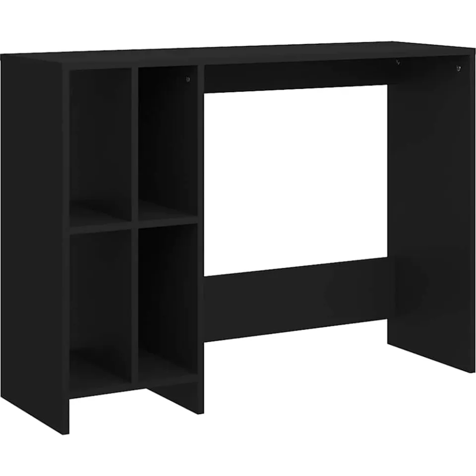 vidaXL Bureau 102,5x35x75 cm bewerkt hout zwart, foto 3