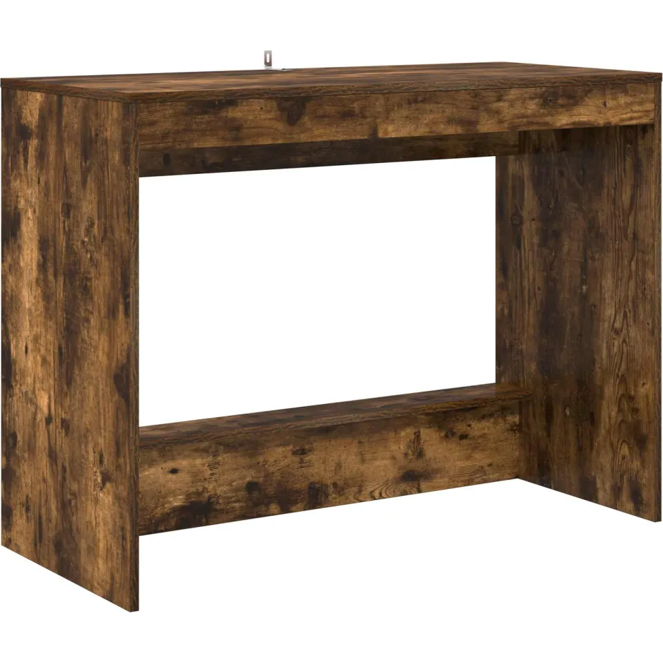 vidaXL Bed Bureau Gerookt eiken Bewerkt hout 100 x 45 x 75 cm Bruin