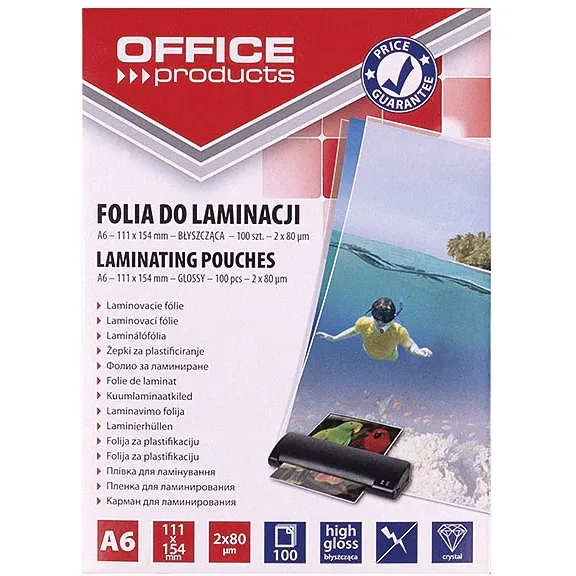 Office Products lamineerhoes A6, 160 micron (2 x 80 micron), pak van 100 stuks