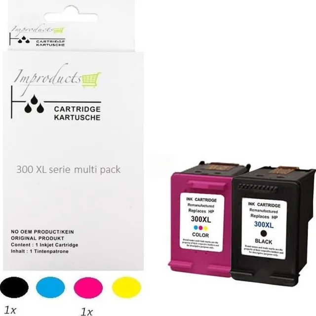 Improducts Inkt cartridges - Alternatief HP 300 / 300XL CC641EE / CC644EE multi pack