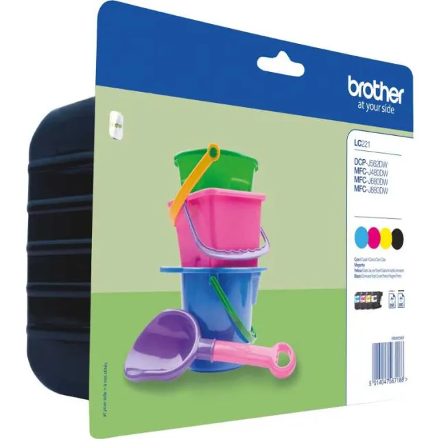Brother Originele LC-221VALBP inktcartridge voordeelverpakking Black,Cyan,Magenta,Yellow