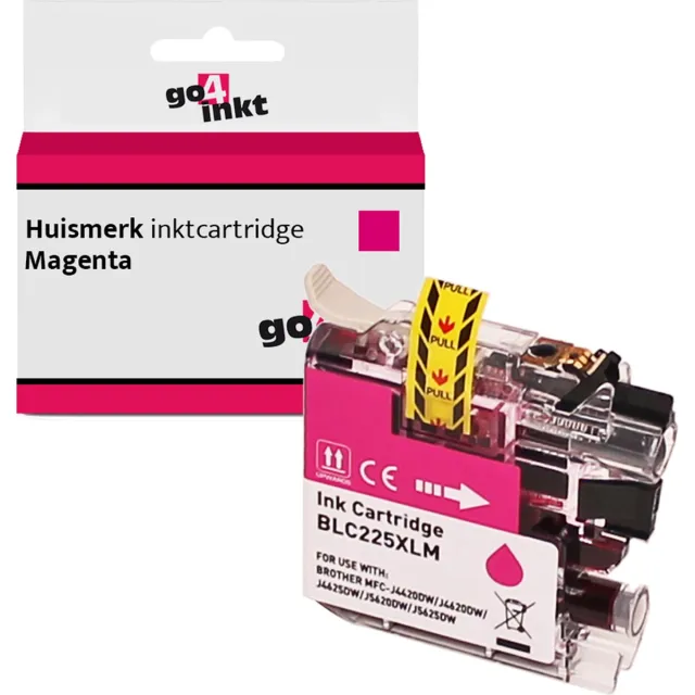 Go4inkt compatible met Brother LC-225XL m inkt cartridge magenta - Huismerk inkpatroon