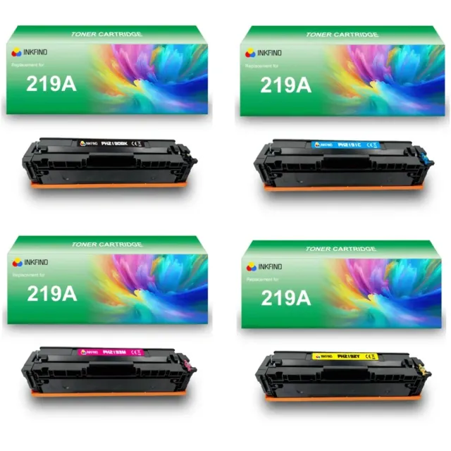 INKFIND 219A (W2190A/W2191A/W2192A/W2193A) tonercartridge multipack van 4 stuks (Zwart+Cyaan+Magenta+Geel) compatibel met HP 219A W2190A W2191A W2192A W2193A HP219 HP219A toner cartridge - 4-pack BK/C/M/Y Zwart/Cyaan/Magenta/Geel