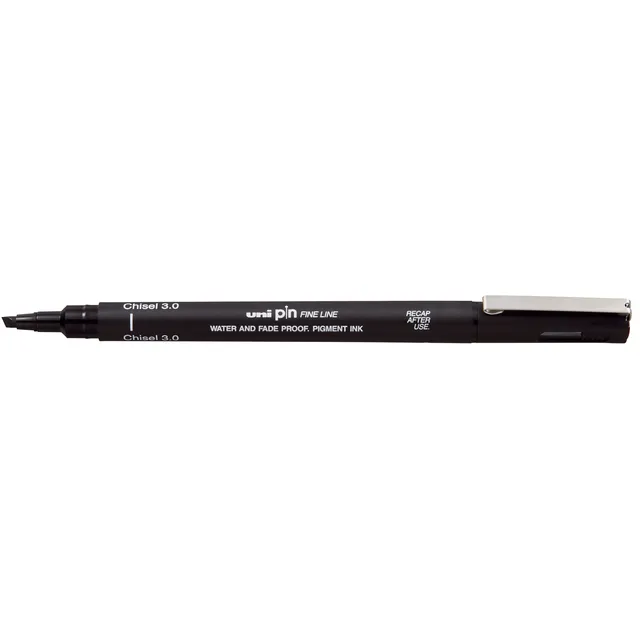 Uni-ball Fineliner Uni-ball Pin beitelpunt 3mm zwart