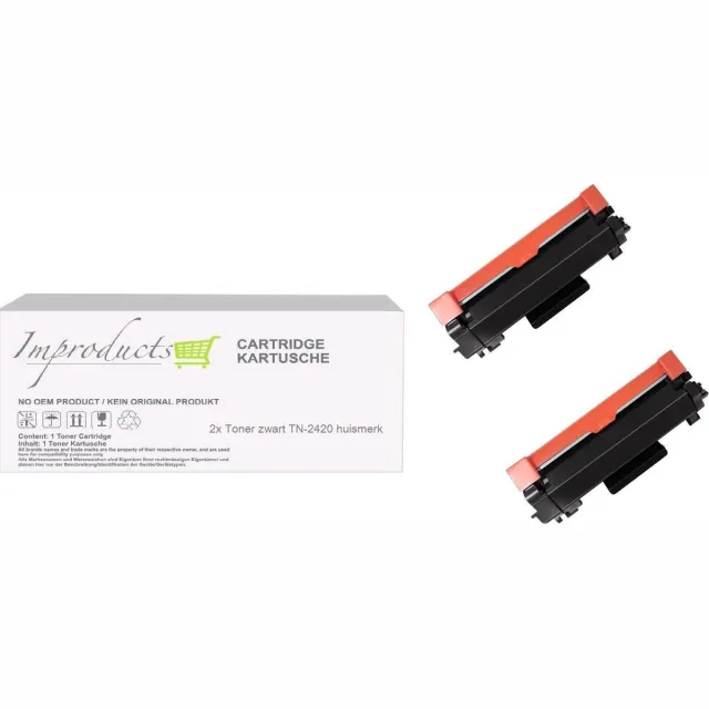 Improducts Toner - Alternatief Brother TN2420 / TN-2420 zwart XL 2x toner zwart Zwart - 2x