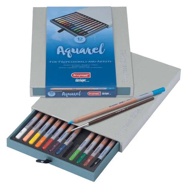 Bruynzeel Kleurpotloden Bruynzeel Design met luxe bewaardoos aquarel ass 12st
