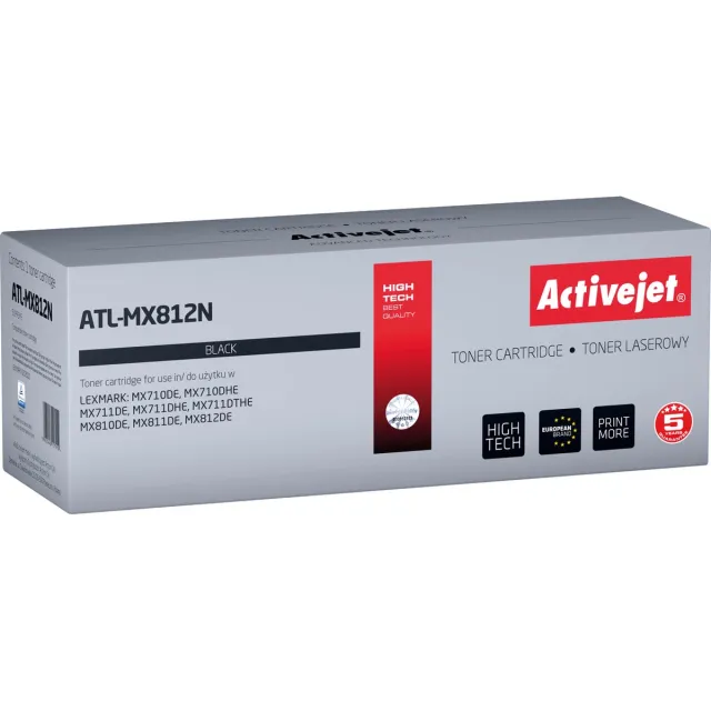 ActiveJet ATL-MX812N tonercartridge voor Lexmark-printers; Vervanging Lexmark 62D2000; Opperste; 6000 pagina's; zwart.