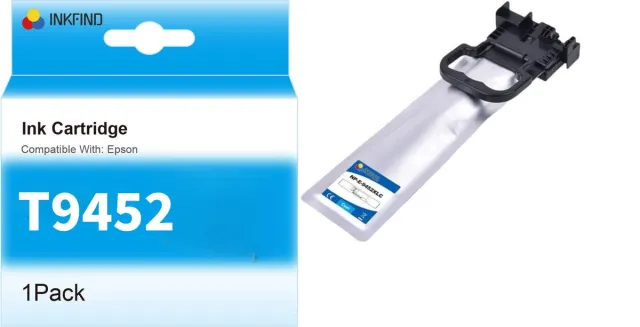 INKFIND T9452 Cyaan Inktcartridge compatibel met Epson T945 T9452 Hoge Capaciteit - 1-pack Cyaan*1 Cyaan x 1