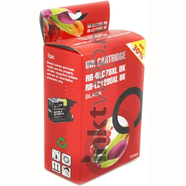 FLWR Huismerk Brother LC-1280XL zwart (Huismerk (compatible))