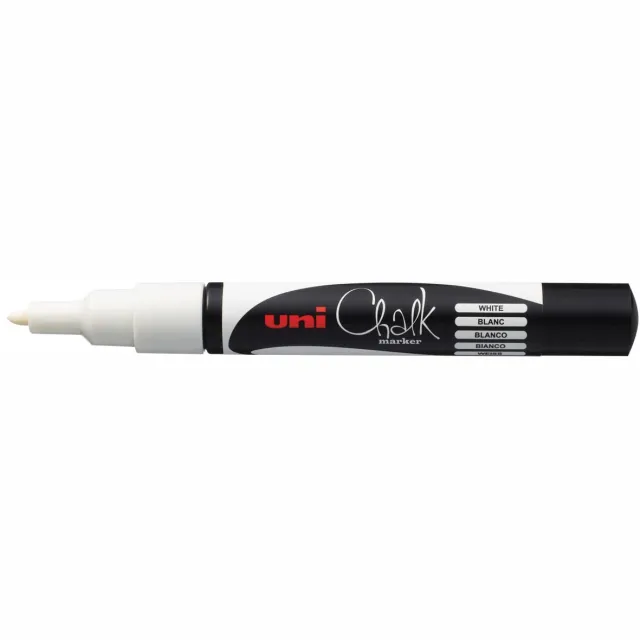Uni-ball Krijtmarker wit, ronde punt van 0,9-1,3 mm