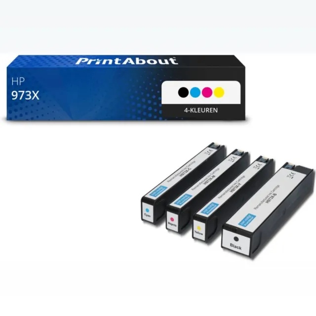 PrintAbout Huismerk HP 973X (L0S07AE) Inktcartridge 4-kleuren Voordeelbundel Hoge capaciteit