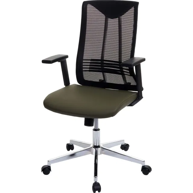 MCW Bureaustoel MCW-J53, bureaustoel ergonomisch kunstleder ~ olijfgroen