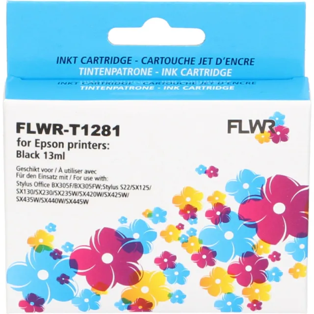 FLWR Inktcartridge / T1281 / Zwart - Geschikt voor Epson