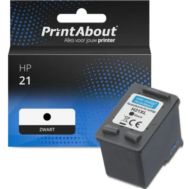 PrintAbout huismerk Inktcartridge 21 (C9351AE) Zwart geschikt voor HP