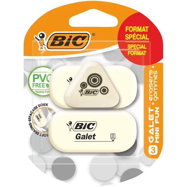 Bic Gum Bic Galet pvc vrij zacht potlood wit blister à 3 stuks