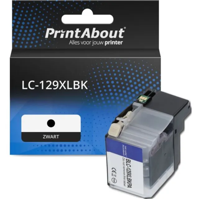 PrintAbout Huismerk Brother LC-129XLBK Inktcartridge Zwart Hoge capaciteit