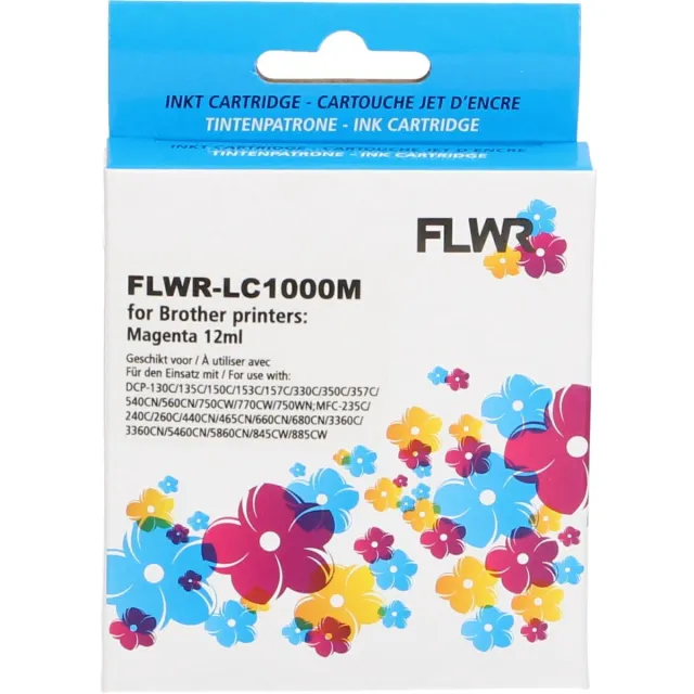 FLWR Cartridges / Brother LC-970M / LC-1000M / magenta / Geschikt voor Brother