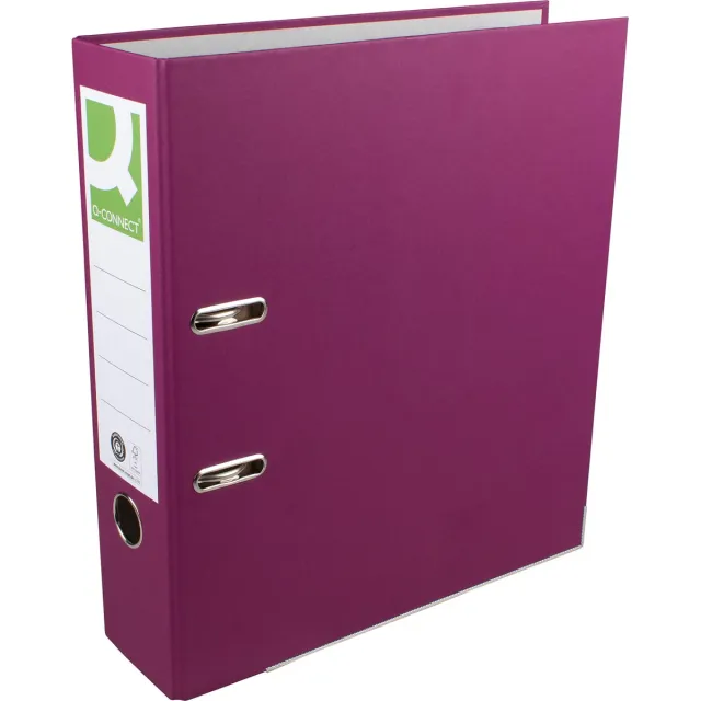 Q-Connect ordner, voor ft A4, uit Recycolor papier, rug van 8 cm, paars