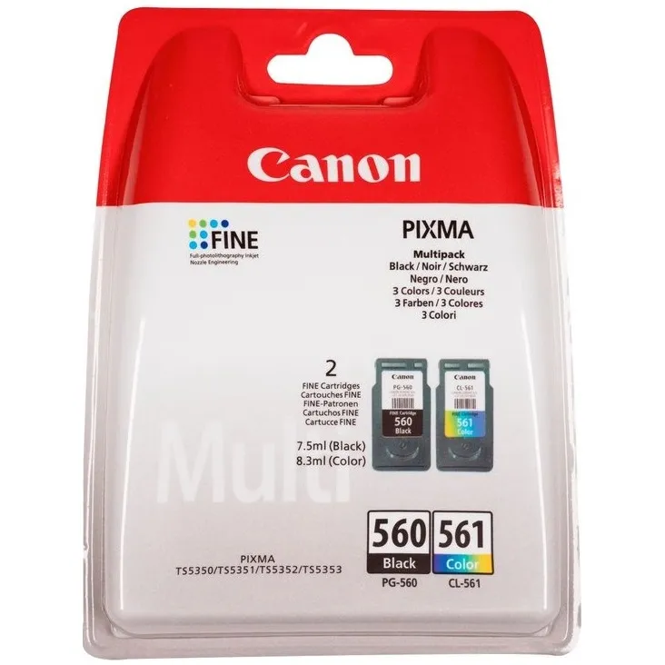 Canon PG-560/CL-561 inktcartridges set met fotopapier zwart, foto 3