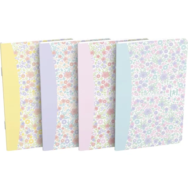 Oxford Floral softcover notitieblok, ft 9 x 14 cm, 30 vel, gelijnd, 4 geassorteerde designs