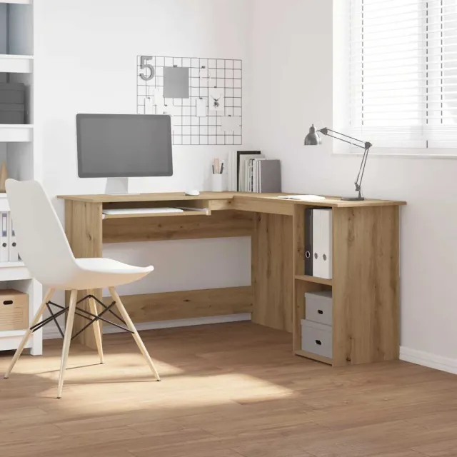 vidaXL Hoekbureau 120x140x75 cm bewerkt hout artisanaal eikenkleur, foto 2