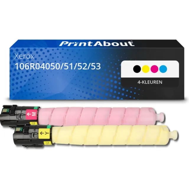 PrintAbout huismerk Toner 106R04050/51/52/53 4-kleuren Multipack Hoge capaciteit geschikt voor Xerox