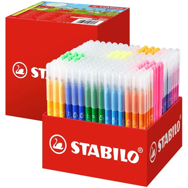 Stabilo Viltstift STABILO Trio A-Z 378 fijn assorti classpack à 240 stuks