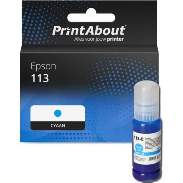 PrintAbout huismerk Inktcartridge 113 (C13T06B240) Cyaan geschikt voor Epson