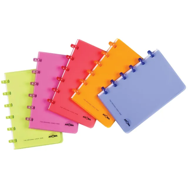 Atoma Trendy notitiboekje, ft A6, 120 bladzijden, PP, geruit 5 mm, geassorteerde kleuren blauw