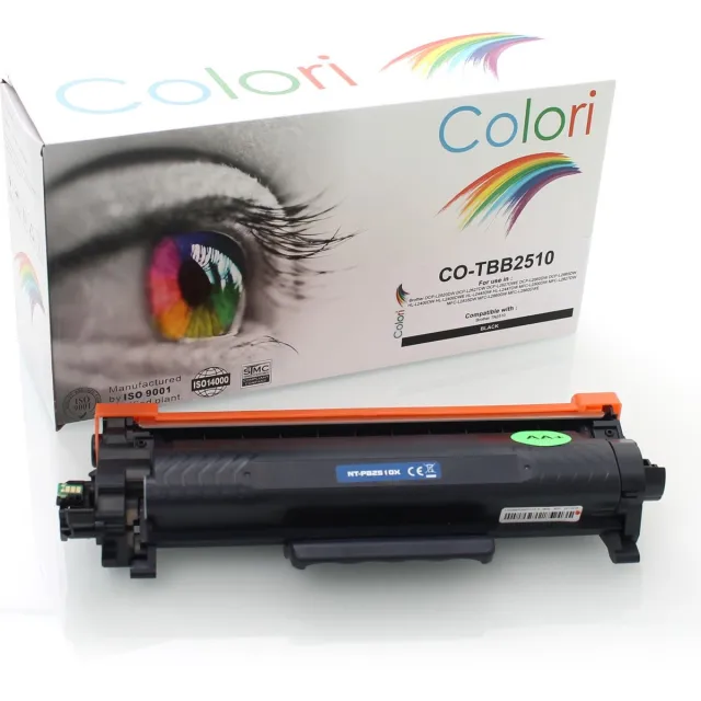 Colori huismerk Toner geschikt voor Brother TN2510 DCP-L2620DW DCP-L2627DW DCP-L2627DWE DCP-L2660DW DCP-L2665DW HL-L2400DW HL-L2400DWE HL-L2445DW Zwart