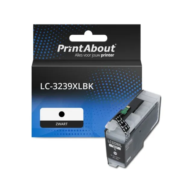 PrintAbout huismerk Inktcartridge LC-3239XLBK Zwart Hoge capaciteit Geschikt voor Brother
