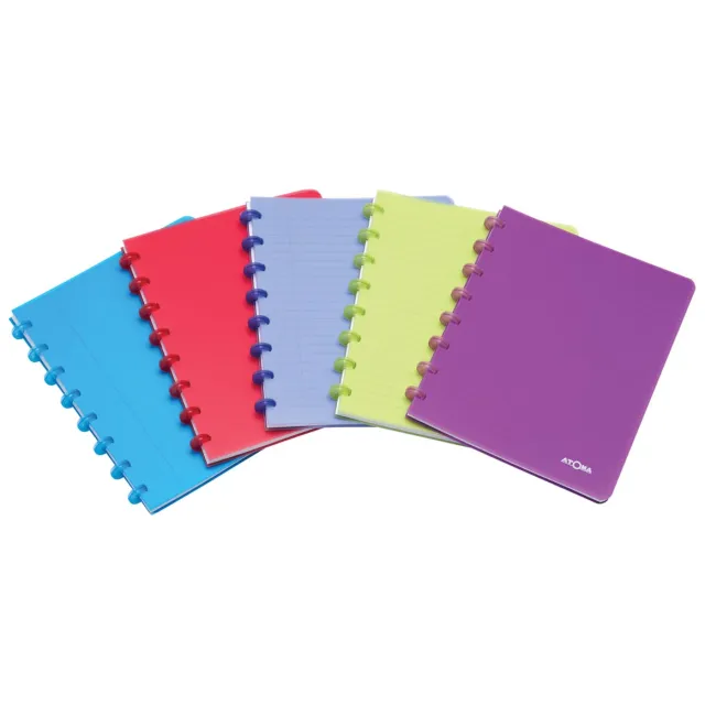 Atoma Trendy schrift, ft A5, 144 bladzijden, PP, geruit 5 mm, geassorteerde kleuren blauw