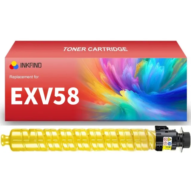INKFIND EXV58 Geel tonercartridge compatibel met Canon C-EXV58 EXV58 Geel geschikt voor Canon imageRUNNER ADVANCE DX C5870i/C5860i/C5850i/C5840i - 1-pack Geel Geel x 1
