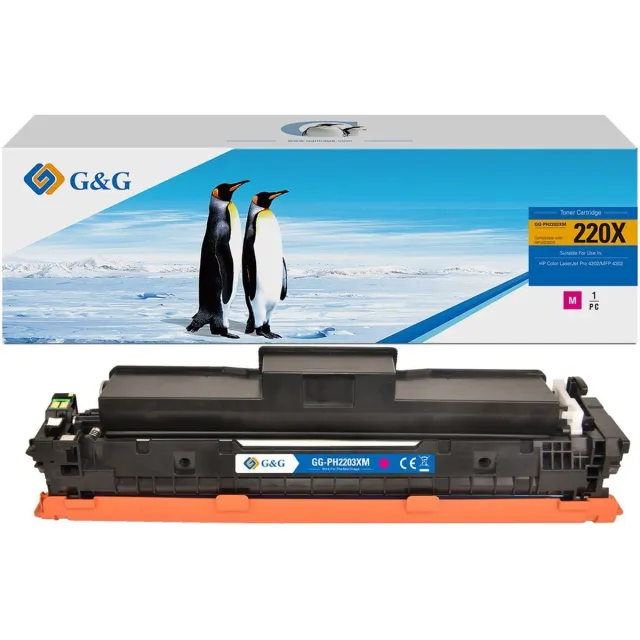 G&G 220X Huismerk XL Toner Geschikt voor HP 220A W2203A 220X W2203X - magenta