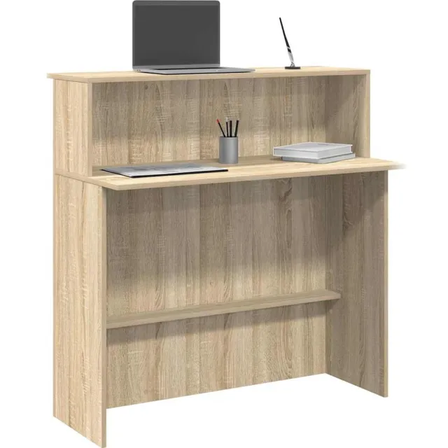 vidaXL Receptiebalie Sonoma Eiken 100x50x103,5 cm Bewerkt Hout Bruin