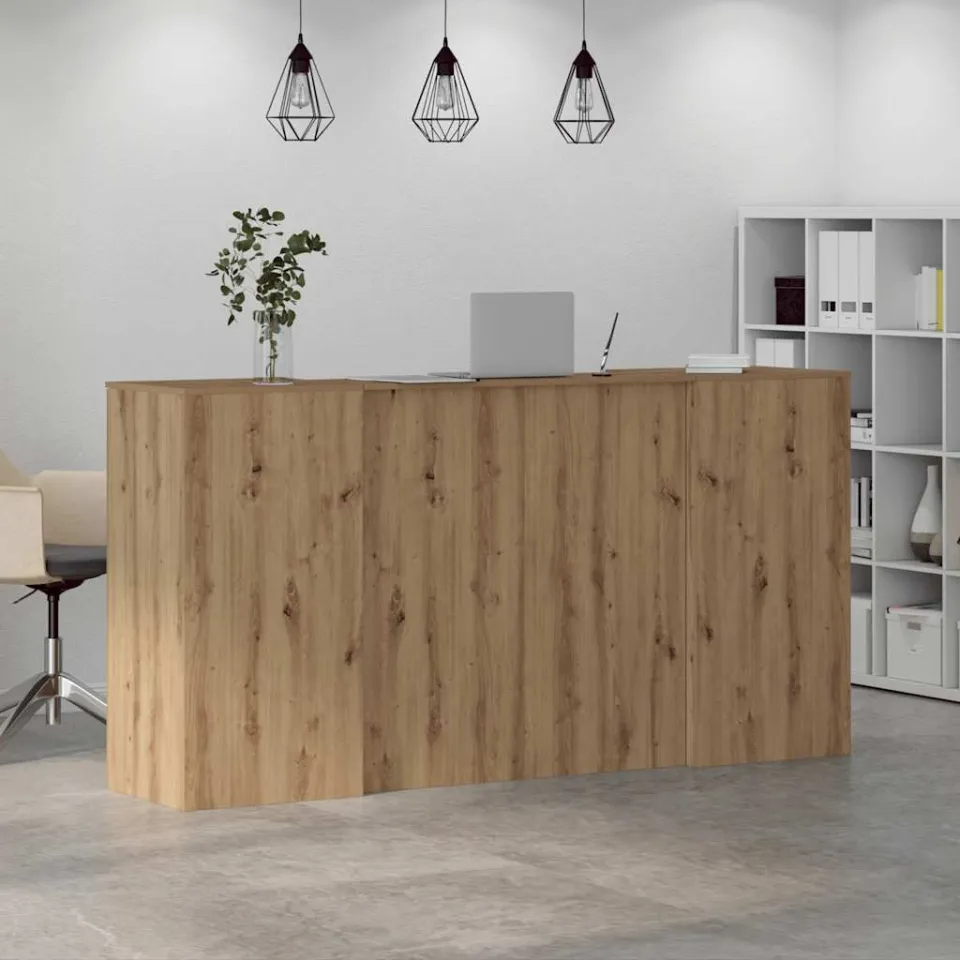 vidaXL Receptiebalie 200x50x103,5cm bewerkt hout artisanaal eikenkleur, foto 4