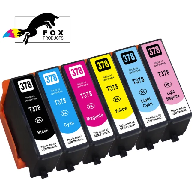 FoxProducts huismerk 378 / 378XL inktcartridges - 6 Kleuren - Geschikt voor Epson Expression Photo XP-8500 8505, XP-8600 8605 8606, XP-8700 8705, XP-15000 Zwart, Magenta, Light Magenta, Cyan, Light Cyan, yellow