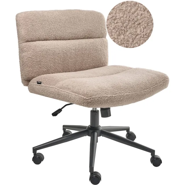 Beliani CATLIN - Bureaustoel - Beige - Bouclé